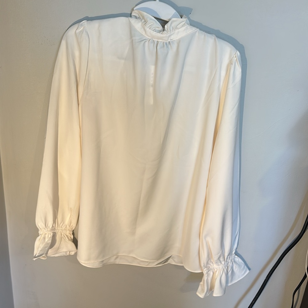 JCrew Ruffleneck Drapey Top - Picture 3 of 5